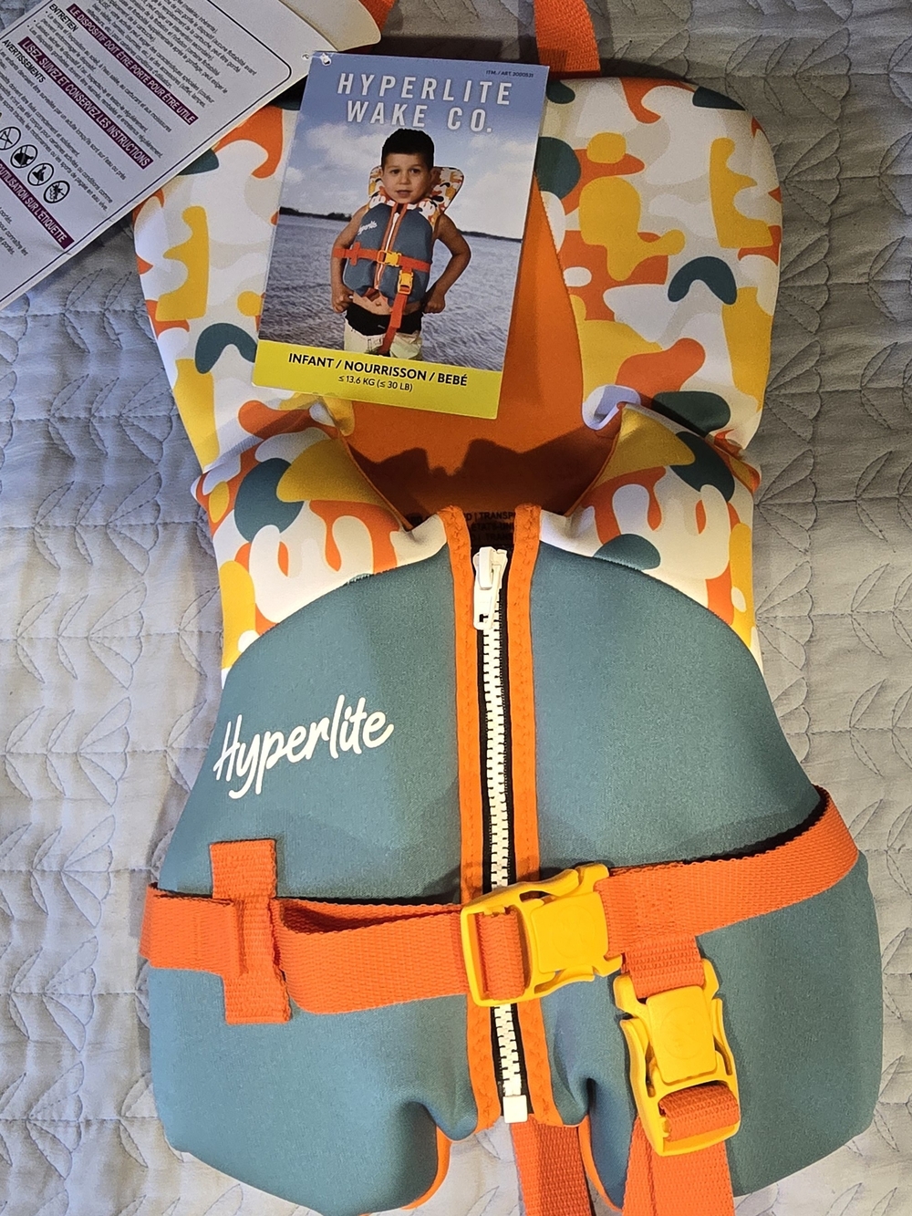 Hyperlite Infant Life Jacket - Orange & Teal